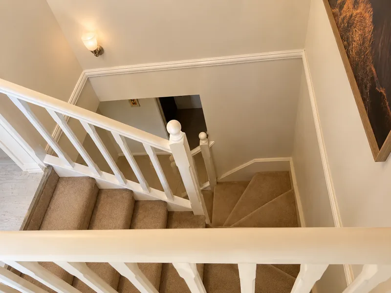Refinished staircase balustrade and refreshed stairwell opening in Cronulla