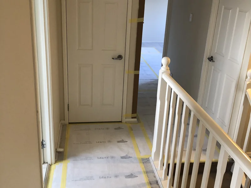 Cronulla staircase and balustrade before stripping and repainting
