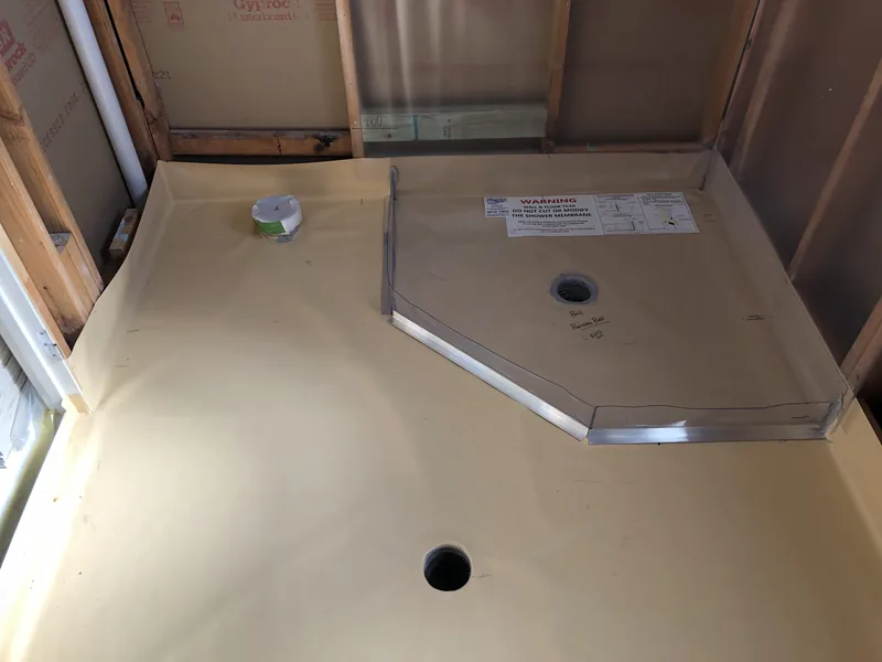 Ensuite waterproofing during the Bateau Bay renovation