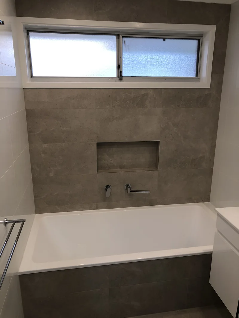 Bath and recessed niche after renovation in North Gosford