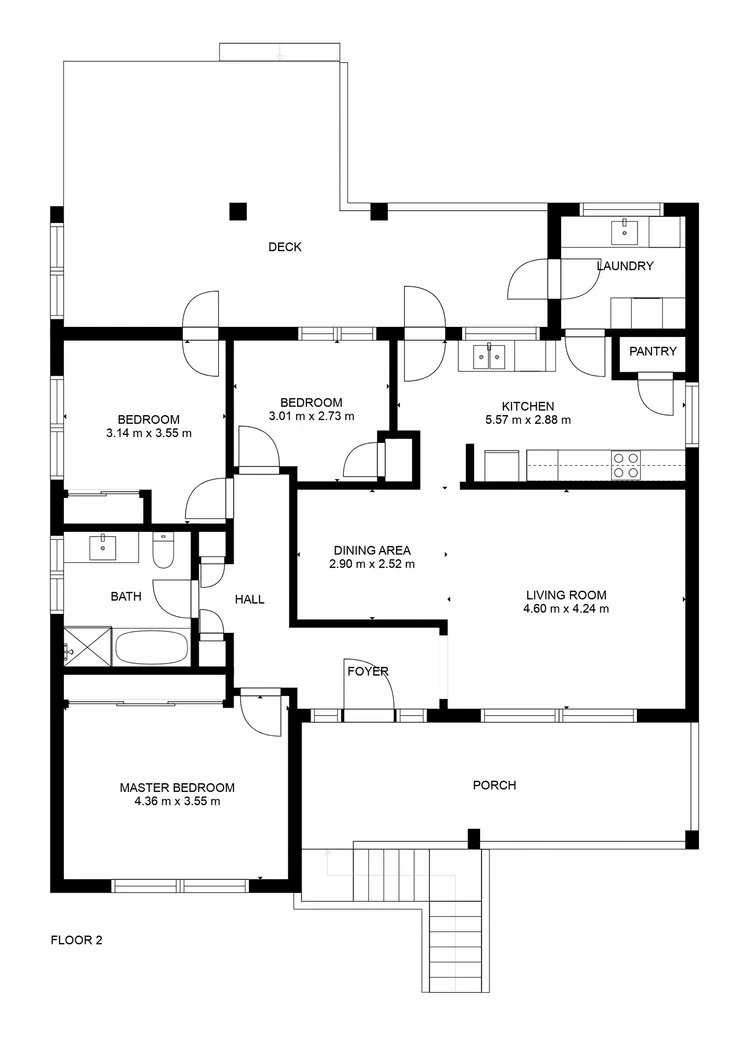 Floor plan of the North Gosford home showing the bathroom and separate toilet
