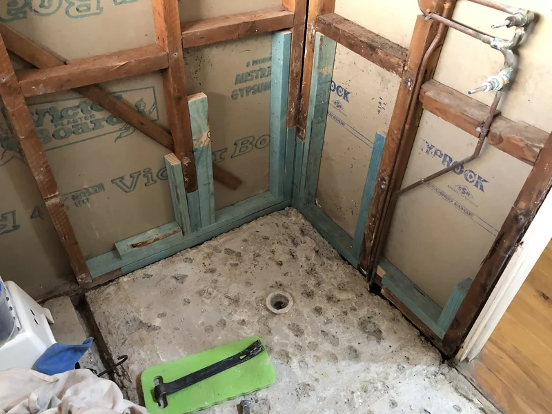 Floor waste and service positions during the Parramatta renovation
