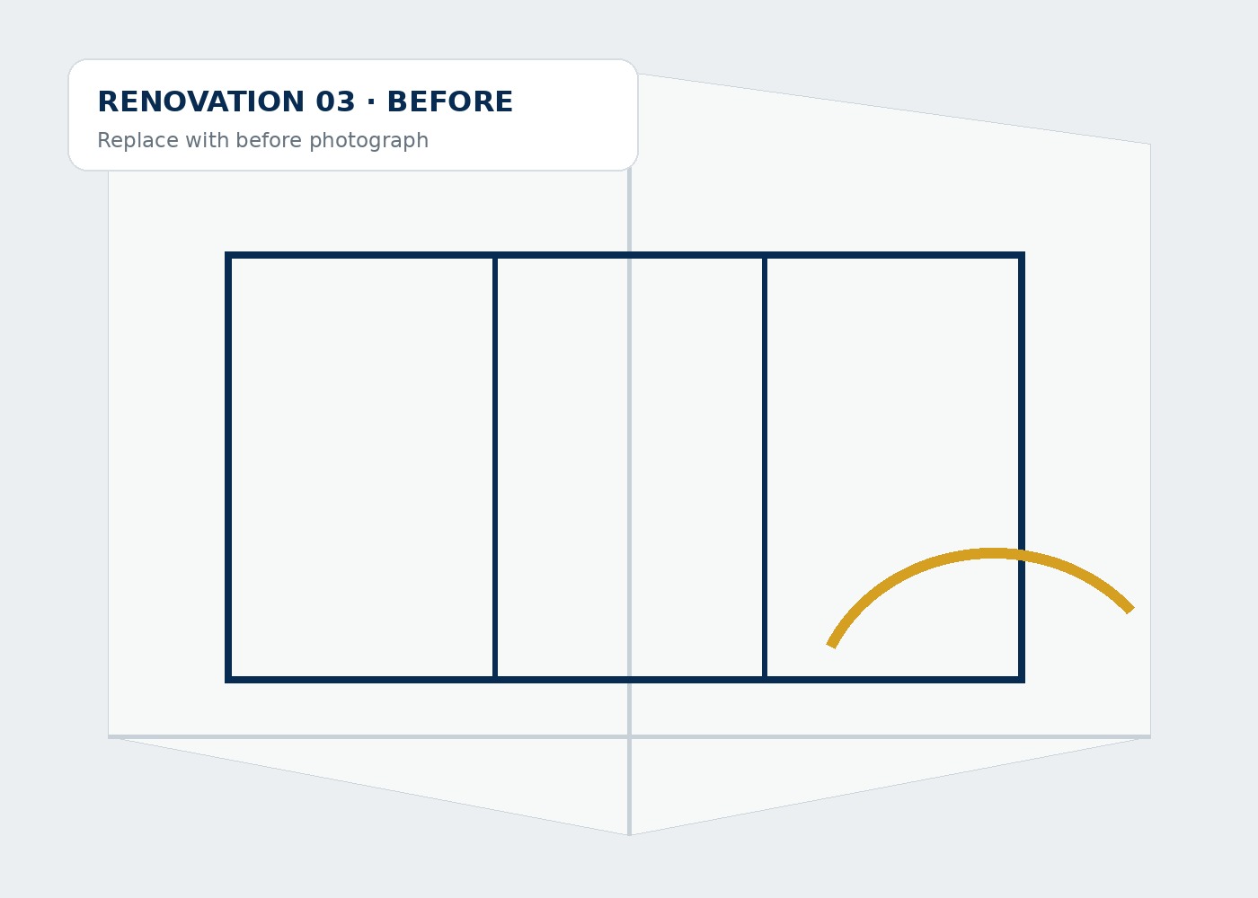 Extension and outdoor connection before photograph placeholder